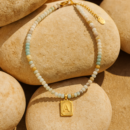Amazonite Letter Necklace
