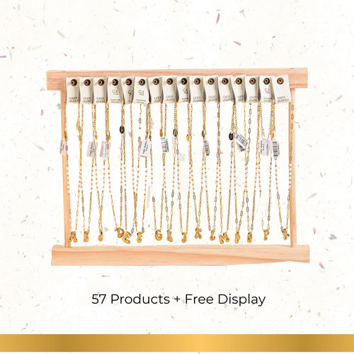 57 Chic Bubble Pearl Initial Chain Necklace Pack
