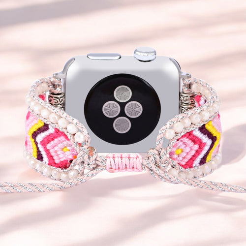 Blushing Rose Woven Watch Strap