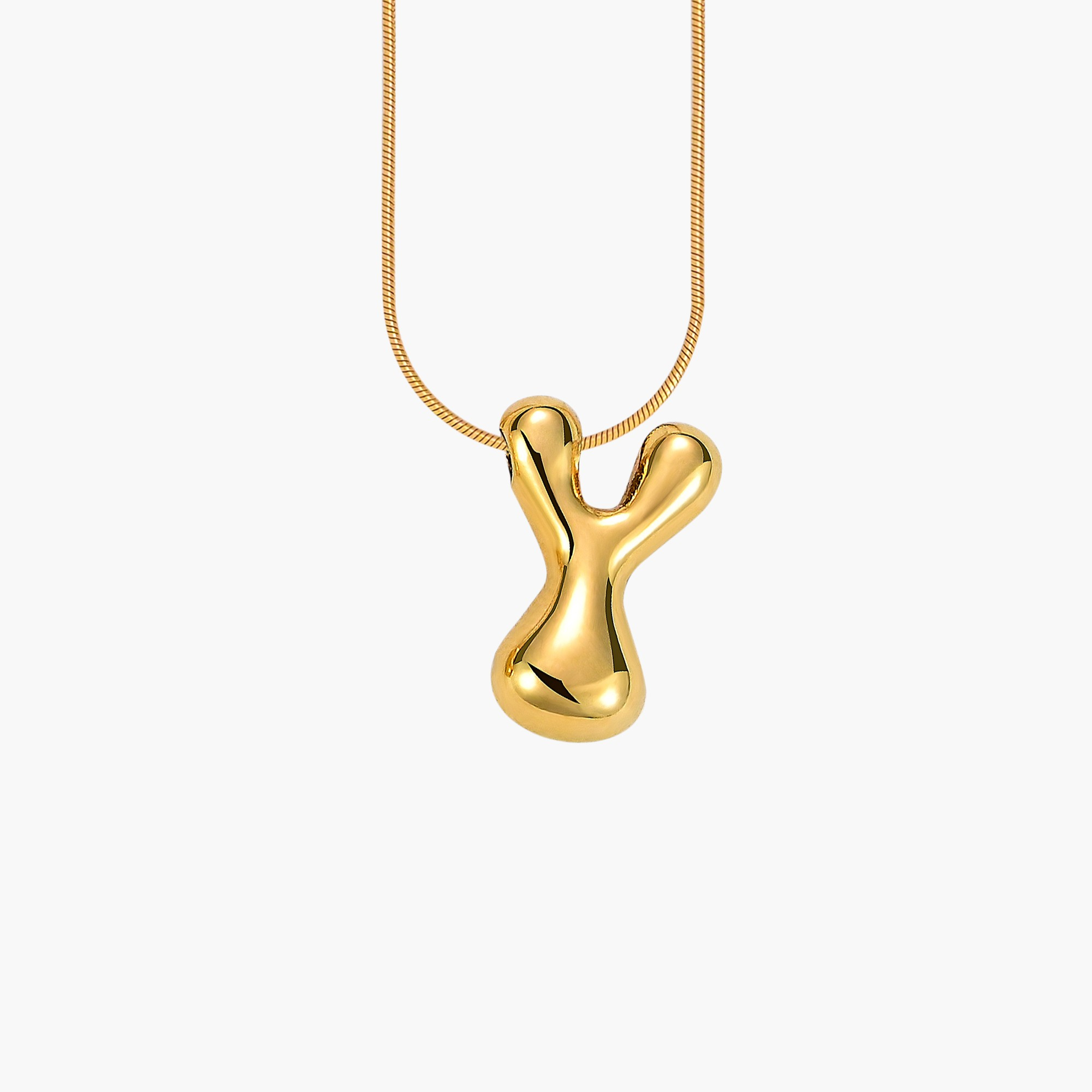 Golden Glow Bubble Letter Necklace