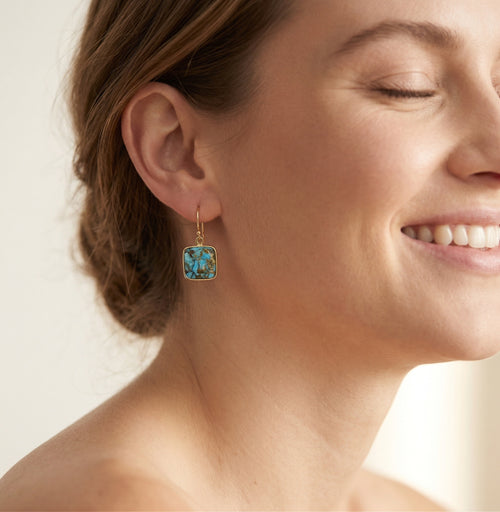 Azure Relic Turquoise Drop Earrings