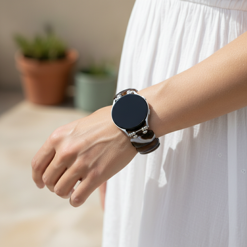 Bohemian Onyx Elegance Stretch Samsung Galaxy Watch Strap