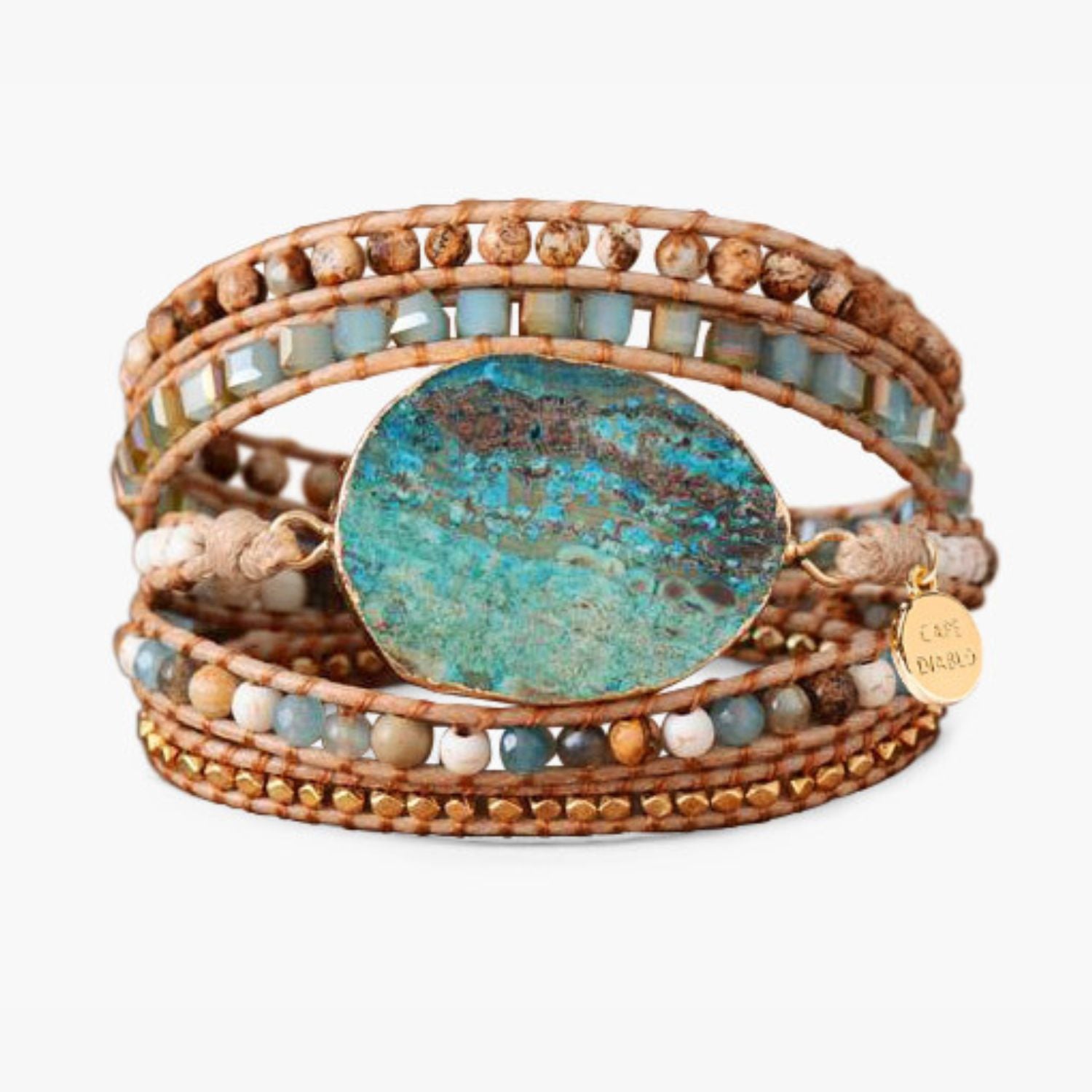 Non-Leather Blue Earth Jasper Bracelet